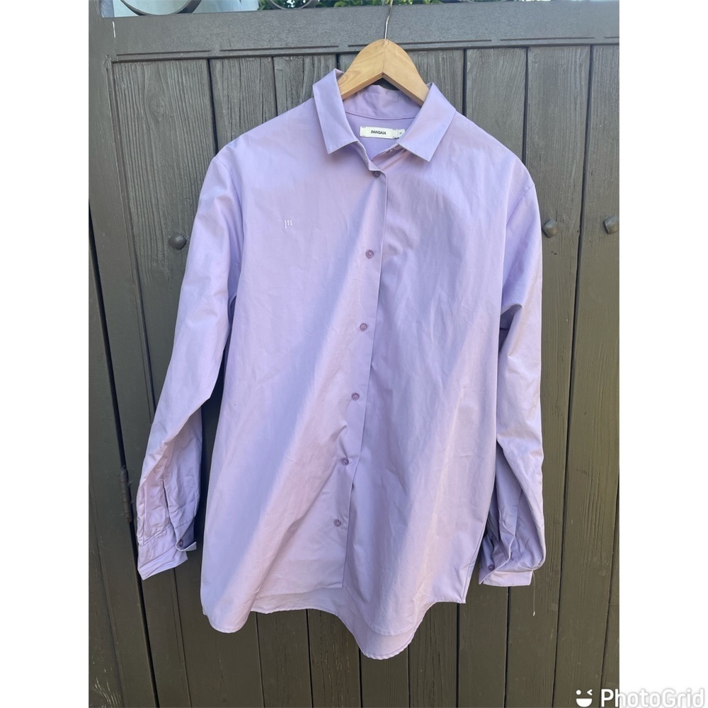 Pangaia Collared Shirt In Orchid Purple — image 7 of 8